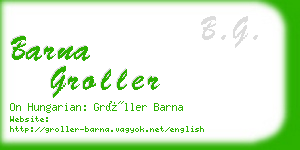 barna groller business card